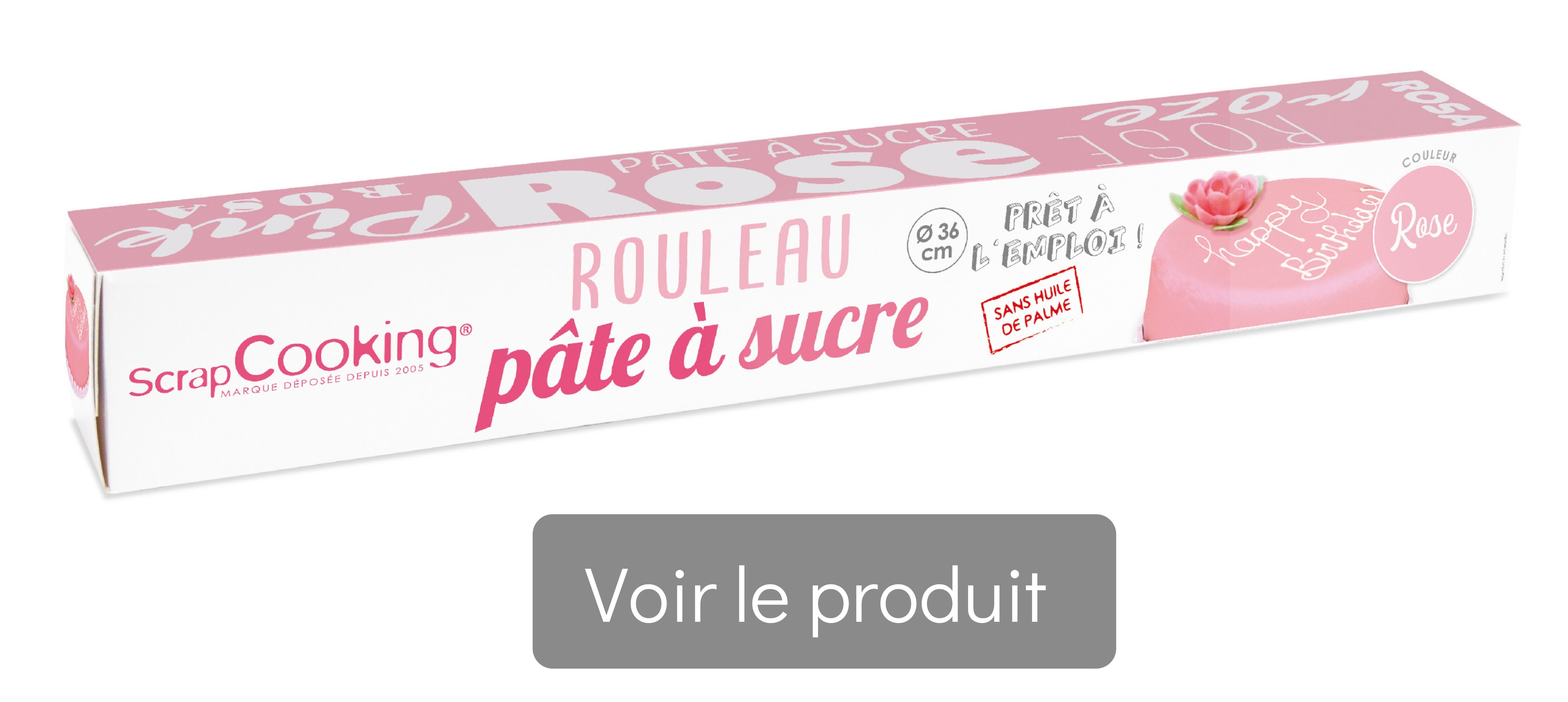 Rouleau pâte à sucre rose -ScrapCooking